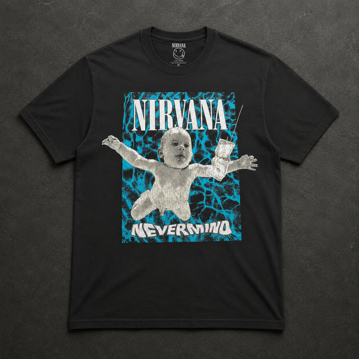 Playera Nirvana, diseño Nevermind Azul