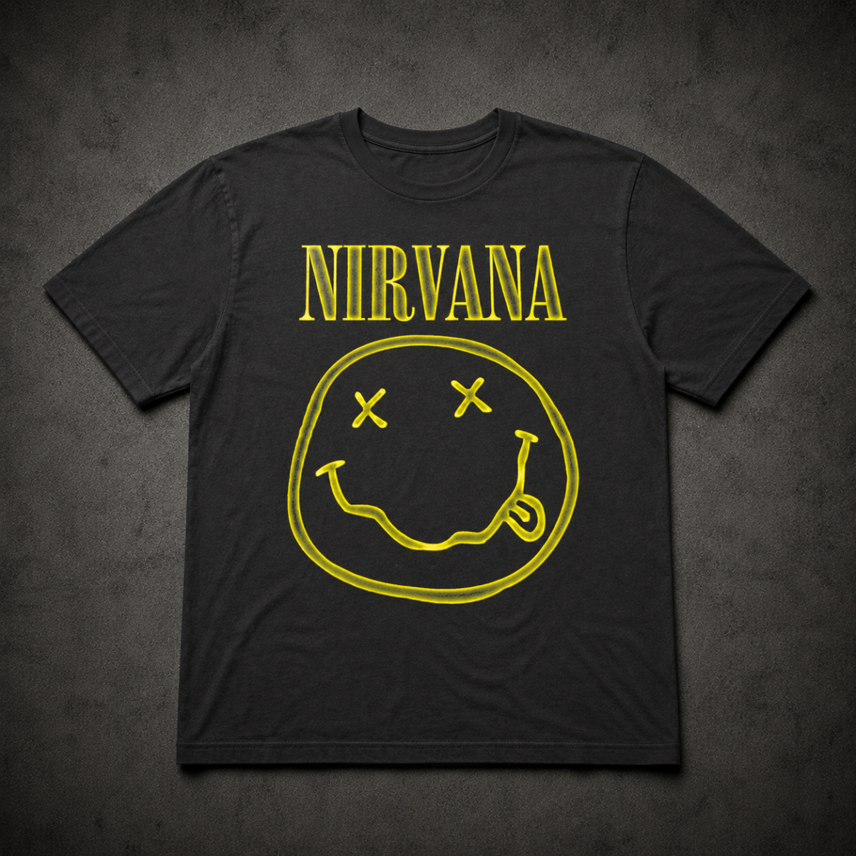 Playera Nirvana, diseño Smiley Frente y Espalda