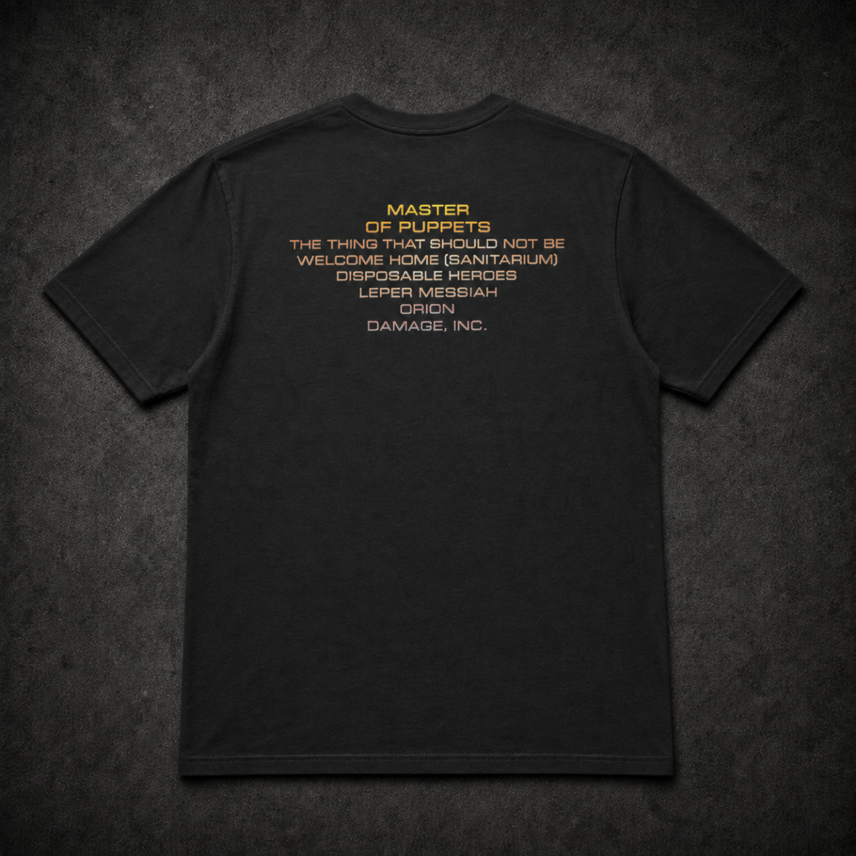 Playera Metallica, diseño Master of Puppets Cross, espalda
