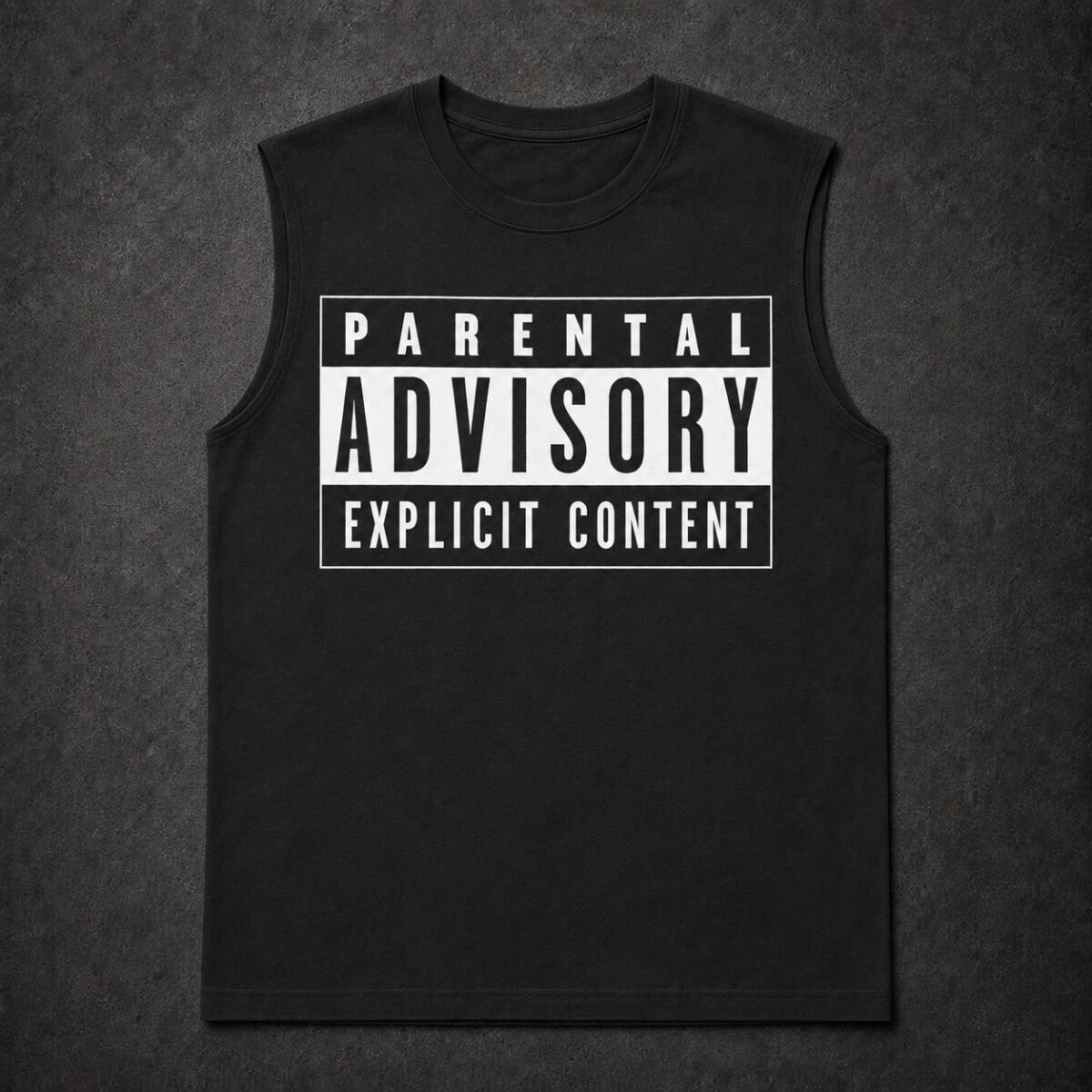 Playera Kingmonster, diseño Parental Advisory Sin Mangas
